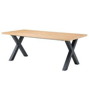 Eettafel Legga type D fineer van echt hout/metaal - Eik - Breedte: 200 cm