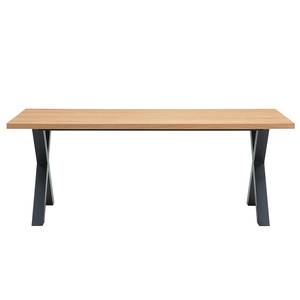 Eettafel Legga type D fineer van echt hout/metaal - Eik - Breedte: 200 cm