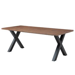 Tavolo da pranzo Legga D Impiallacciato in vero legno / Metallo - Noce - Larghezza: 200 cm