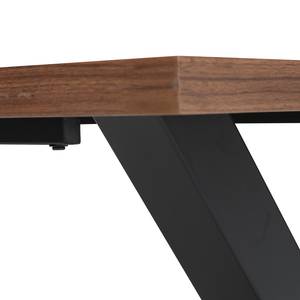 Eettafel Legga type D fineer van echt hout/metaal - Walnoothouten - Breedte: 200 cm