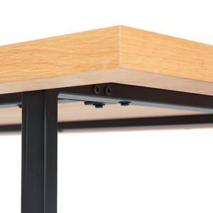 Tavolo da pranzo Legga F Impiallacciatura in vero legno / Metallo - Rovere / Nero - Larghezza: 160 cm