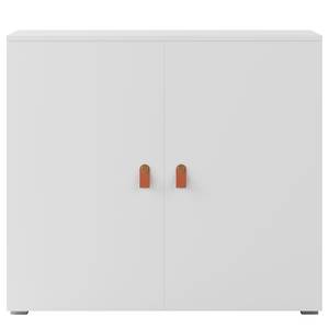 Élément d’armoire mi-hauteur Nikko 80 cm Blanc alpin - Poignée en cuir