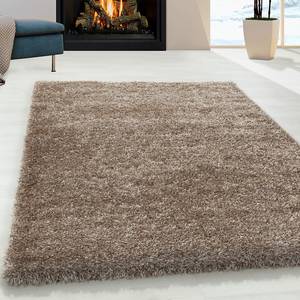 Hoogpolig vloerkleed Asilah polyester - taupe - 140 x 200 cm - Taupe - 140 x 200 cm