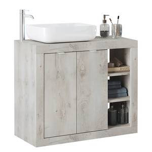 Salle de bain Basic C - 2 éléments Avec éclairage inclus  - Imitation pin blanc