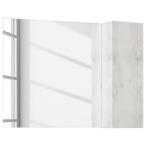 Scaffale con specchio Basic Con illuminazione - Effetto pino bianco - Larghezza: 92 cm