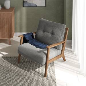 Fauteuil TIMON bouclé - Bouclé Stof Bony: Grijs