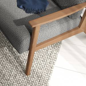 Fauteuil TIMON bouclé - Bouclé Stof Bony: Grijs