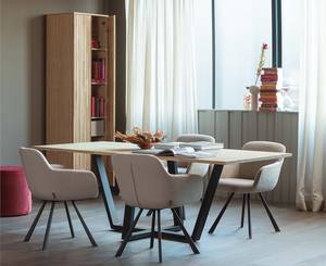 Sedia per sala da pranzo Bredevad Ferro / Poliestere - Beige - Beige