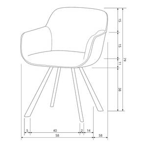 Eetkamerstoel Bredevad ijzer/polyester - beige - Beige