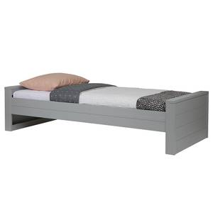 Lit en bois massif Mastrup Pin massif - Gris clair - 90 x 200 cm - Gris clair