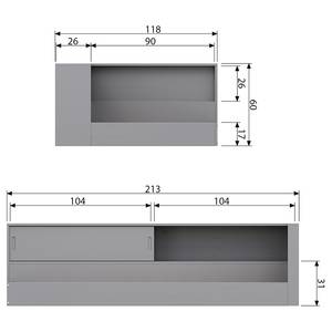 Houten bed Terpet massief grenenhout - lichtgrijs- 90 x 200 cm - Lichtgrijs