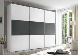 Armoire à portes coulissantes Includo B Blanc / Graphite - 280 x 222 cm - Premium