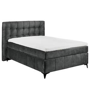 Boxspringbett Cellere Microfaser Salvo: Anthrazit - 140 x 200cm