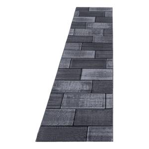 Laagpolig vloerkleed Almeida polypropeen - zwart - 80 x 300 cm - 80 x 300 cm