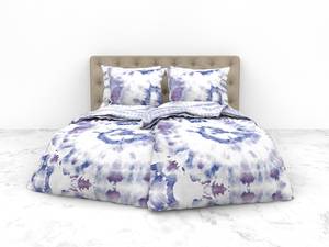 Parure de lit en seersucker Layla Coton - Violet - 200 x 135 cm