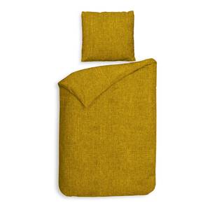 Parure de lit en flanelle Franela Coton - Jaune moutarde - Jaune moutarde - 220 x 155 cm