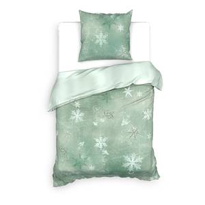 Parure de lit en satin mako Beyla Coton - Vert - 220 x 155 cm