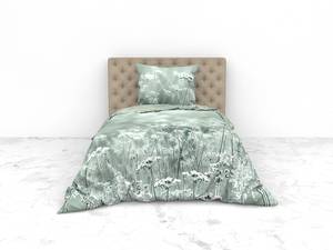 Parure de lit en satin mako Beyla Coton - Vert - 220 x 155 cm