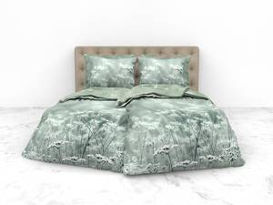 Parure de lit en satin mako Beyla Coton - Vert - 220 x 155 cm