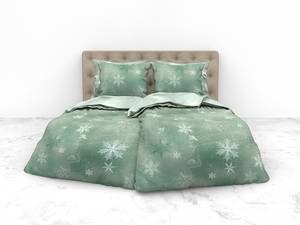 Parure de lit en satin mako Beyla Coton - Vert - 220 x 155 cm