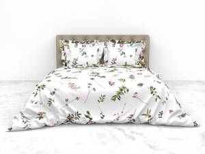 Parure de lit en satin mako Moires Coton - Blanc - 220 x 200 cm
