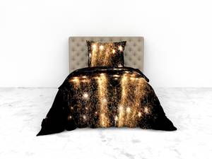 Parure de lit en satin Mako Lumina Coton - Noir - 200 x 135 cm