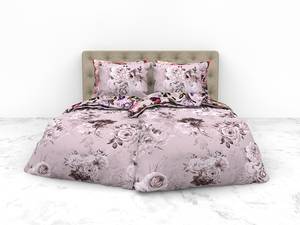 Parure de lit en satin mako Samia Coton - Rose - 220 x 155 cm