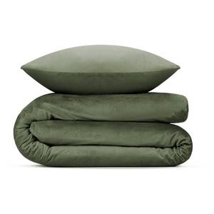 Parure de lit en microfibre Velluto Coton - Vert foncé - Vert foncé - 220 x 240 cm