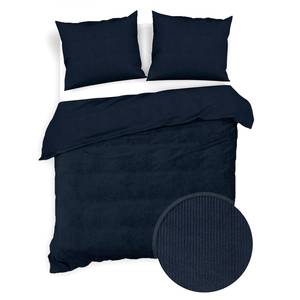 Microvezel beddengoed Velluto a Coste katoen - blauw - Blauw - 220 x 240 cm