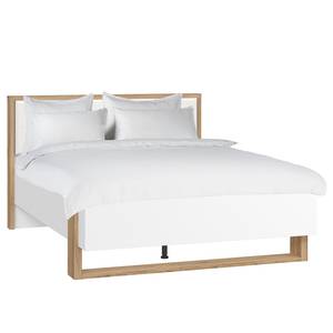 Bedframe Boyd wit/Catania eikenhouten look - 140 x 190cm