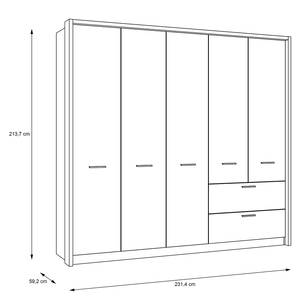 Armoire à portes battantes Boyd Blanc / Imitation chêne Catane