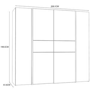 Armadio componibile Assen Bianco / Effetto rovere