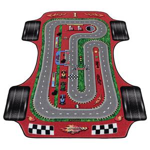 Kindervloerkleed Racetrack polypropeen - rood - 140 x 200 cm - 140 x 200 cm