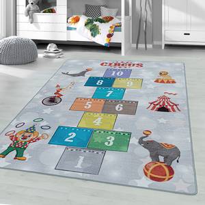 Kindervloerkleed Circus polypropeen - grijs - 100 x 150 cm - 100 x 150 cm