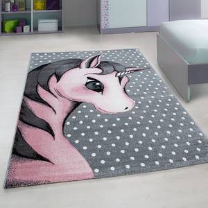 Kinderteppich Einhorn Pink Polypropylen - Pink - 80 x 150 cm - 80 x 150 cm