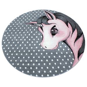 Tapis enfant Licorne rose Polypropylène - Rose - 120 x 120 cm - 120 x 120 cm