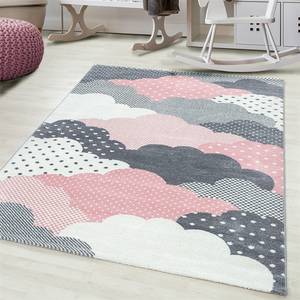 Tapis enfant Nuages Polypropylène - Rose - 80 x 150 cm - Rose foncé - 80 x 150 cm