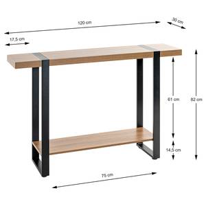 Wandtafel  Strathy MDF/staal - eikenhouten look - Eikenhouten look