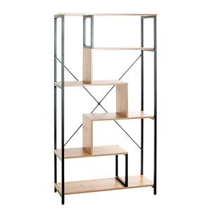 Open kast Blandy MDF/staal - wildeikenhouten look - 84 x 163 cm