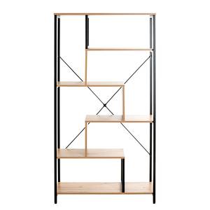 Open kast Blandy MDF/staal - wildeikenhouten look - 84 x 163 cm