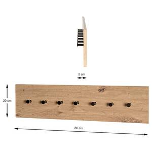 Garderobepaneel Dunnet type A MDF/staal - wildeikenhouten look - wild eikenhouten look