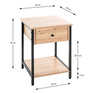 Beistelltisch Armadale - 1 Schublade MDF / Stahl - Wildeiche Dekor