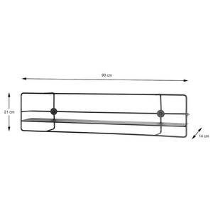 Open wandkast Sangomore staal - zwart - 90 x 21 cm