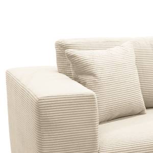 Ecksofa Samar Cord - Cordstoff Leanca: Beige - Longchair davorstehend rechts