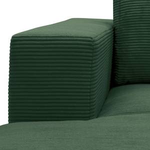 Ecksofa Samar Cord - Cordstoff Leanca:  Dunkelgrün - Longchair davorstehend links