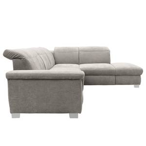 Ecksofa Sunny Corner Webstoff - Webstoff Floricia: Grau - Ottomane davorstehend rechts - Mit Schlaffunktion