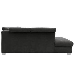 Ecksofa Sunny Corner Webstoff - Webstoff Floricia: Anthrazit - Ottomane davorstehend links - Ohne Schlaffunktion