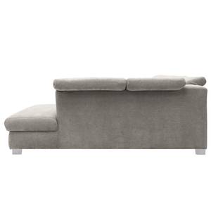 Ecksofa Sunny Corner Webstoff - Webstoff Floricia: Grau - Ottomane davorstehend rechts - Ohne Schlaffunktion