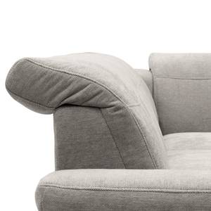 Canapé d’angle Sunny Corner Tissu - Tissu Floricia: Gris - Méridienne longue à droite (vue de face) - Sans fonction couchage
