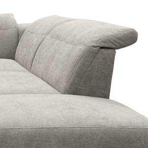 Canapé d’angle Sunny Corner Tissu - Tissu Floricia: Gris - Méridienne longue à droite (vue de face) - Sans fonction couchage
